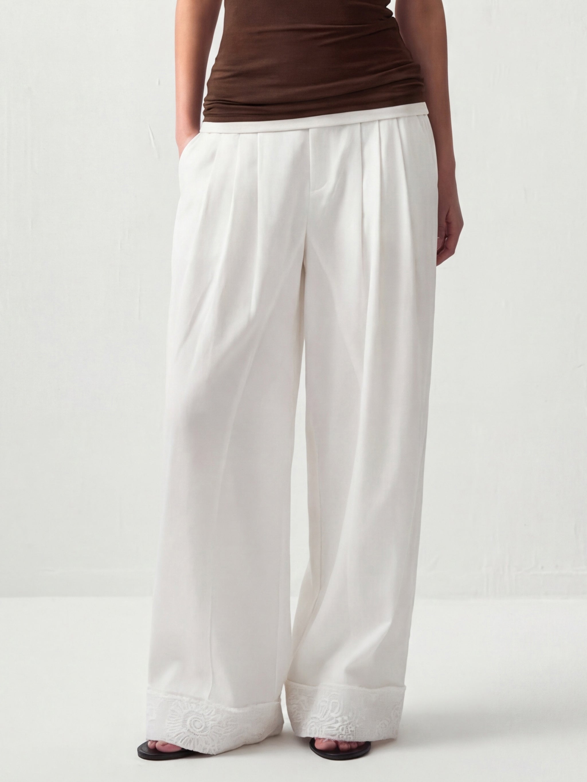CUBIC Embroidery Casual Pants-2