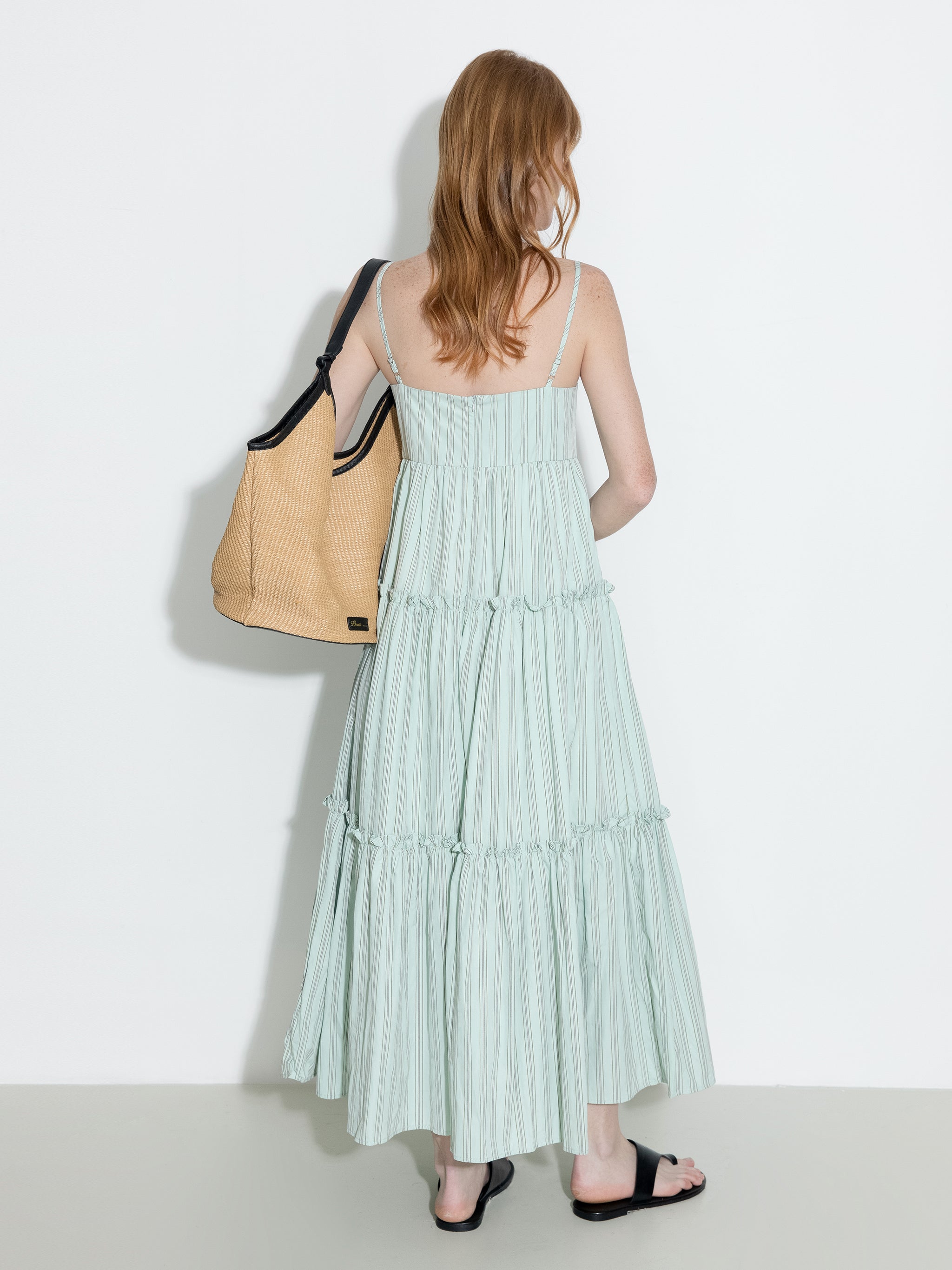 Strap Striped Cake Dress-6