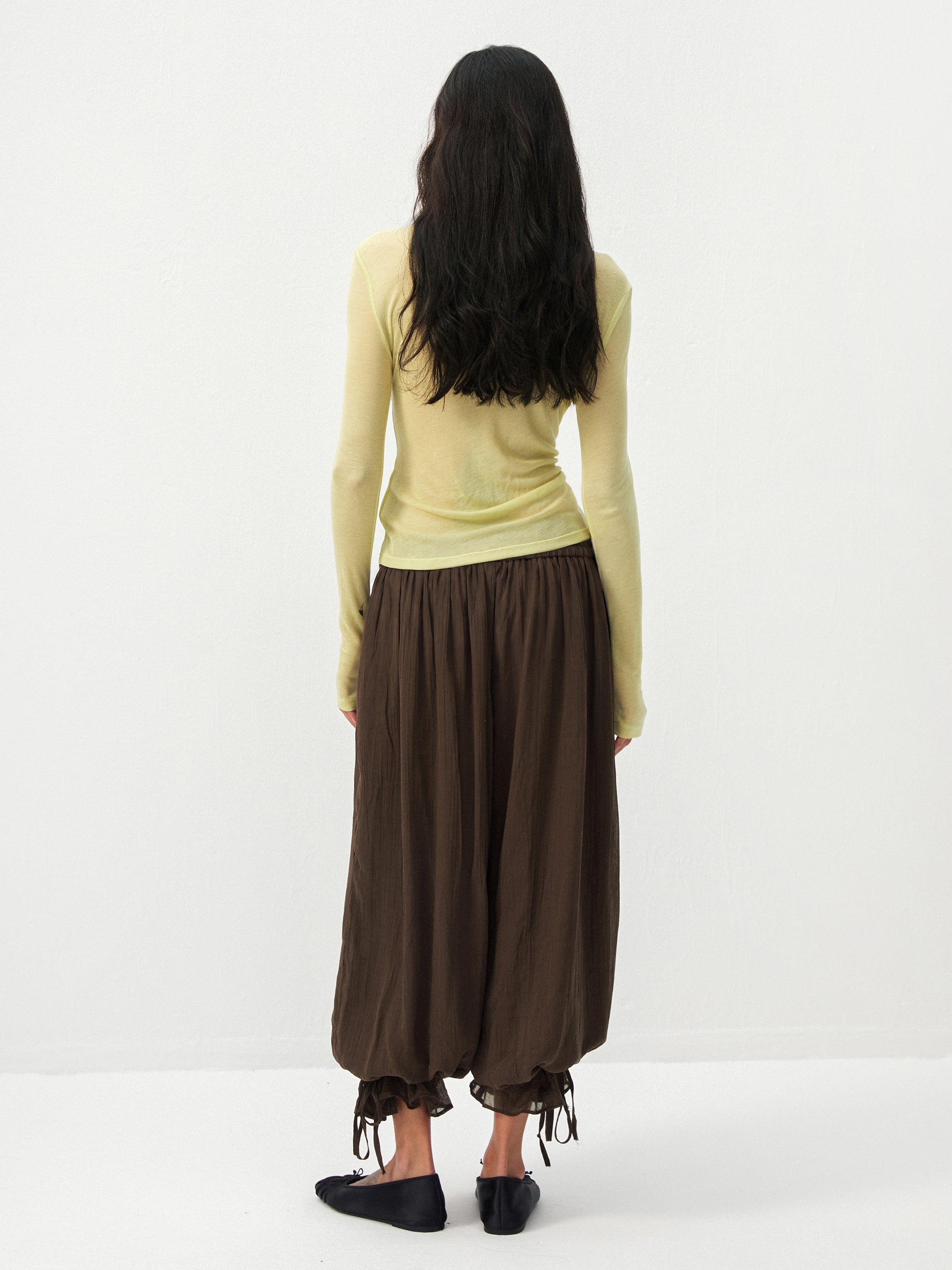 CUBIC Lyocell Sheer Long-Sleeve Top-7