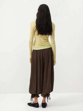 CUBIC Lyocell Sheer Long-Sleeve Top