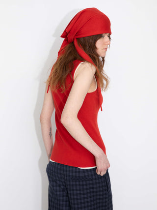 Slim-Fit Knit Henley Vest with Neck Tie