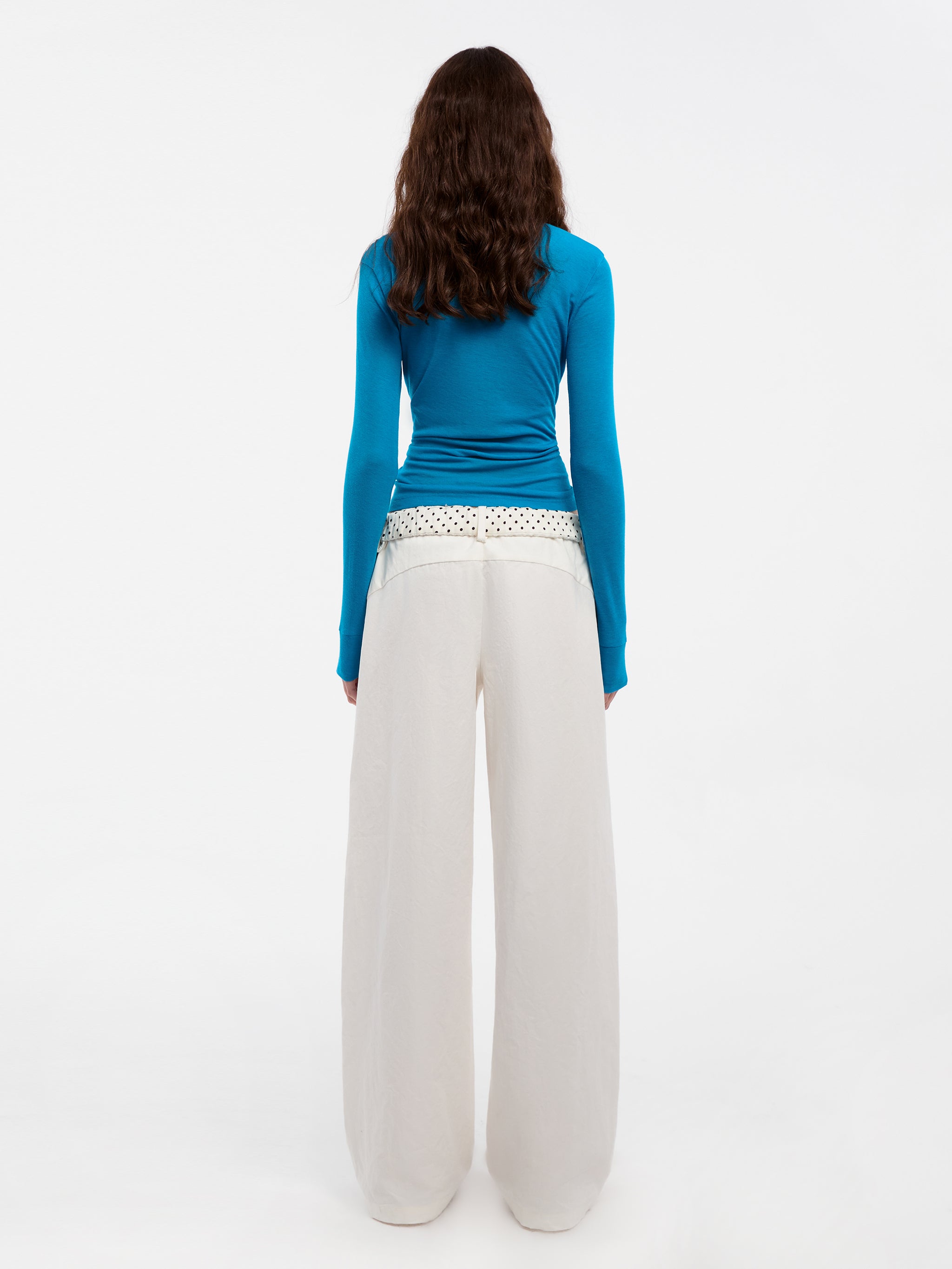 CUBIC Ruffled Waistband Two-Way Casual Pants-6