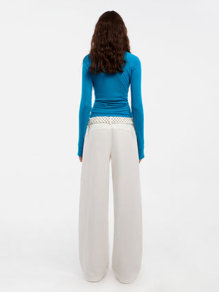 CUBIC Ruffled Waistband Two-Way Casual Pants