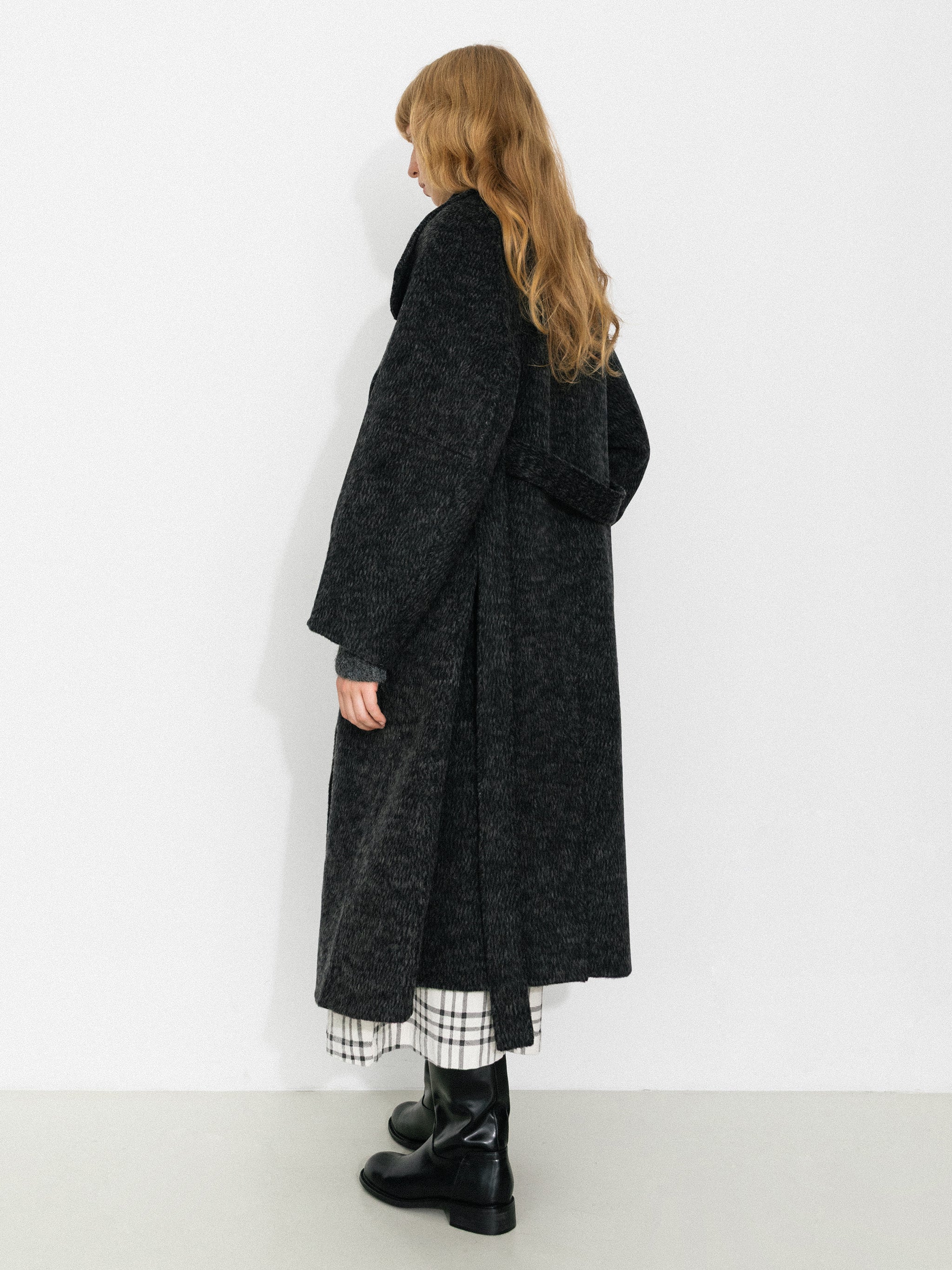 Classic Loose-Fit Stand Collar Wool-Blend Coat-6