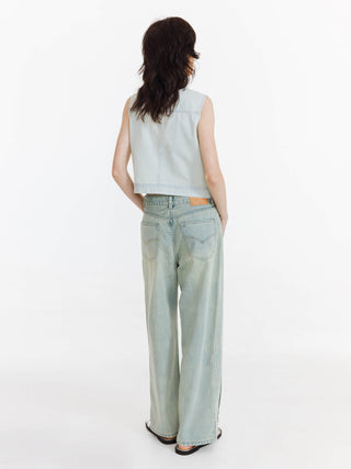Fray Panelled Wide Leg Jeans