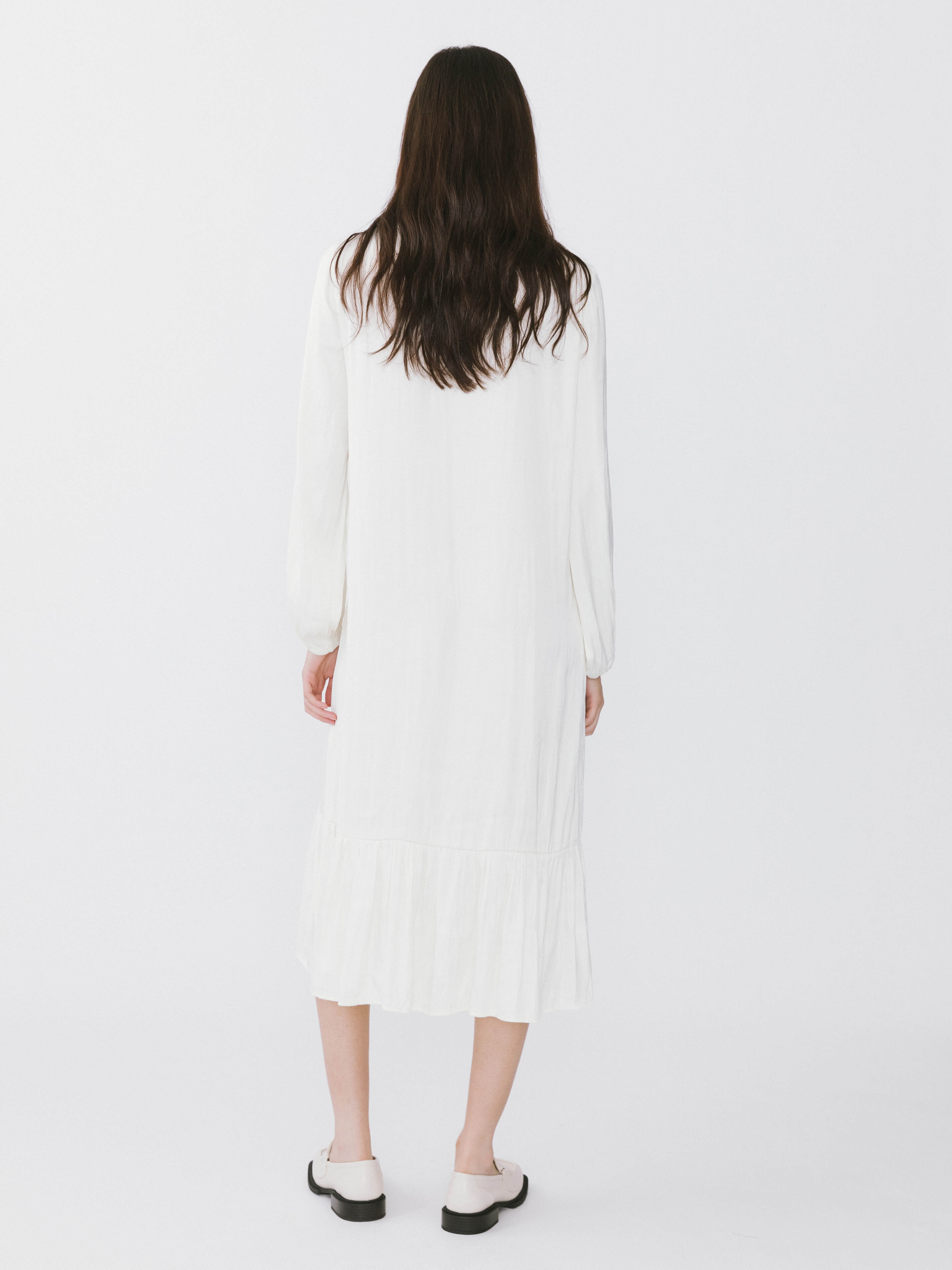 Tiered Long Sleeve A-line Dress-7
