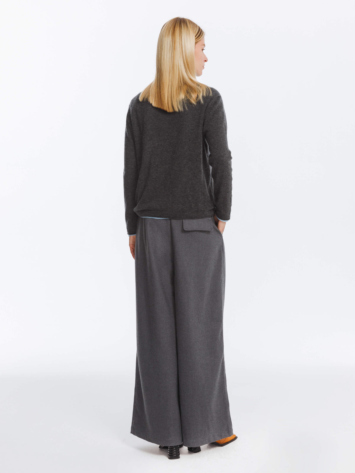 Wide Leg Double Pleated Trousers-6