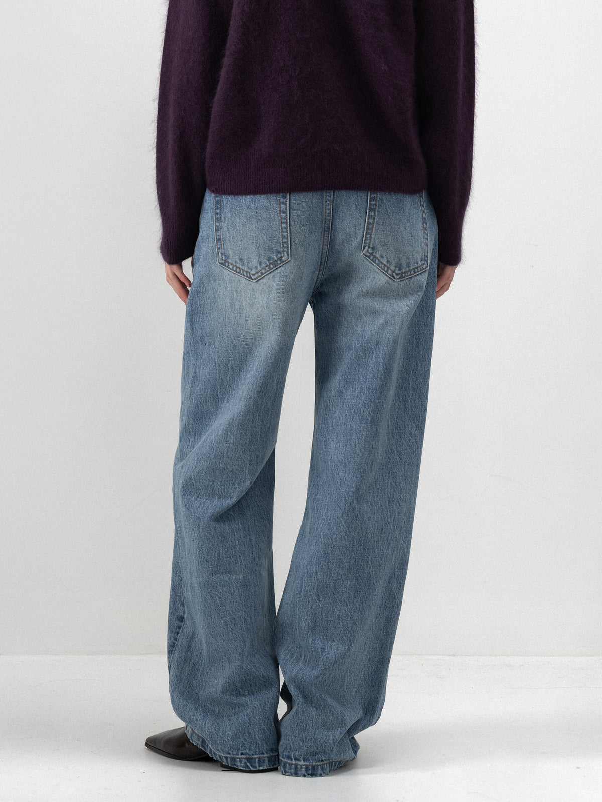 CUBIC Mid-Rise Faded Straight-Leg Jeans-6