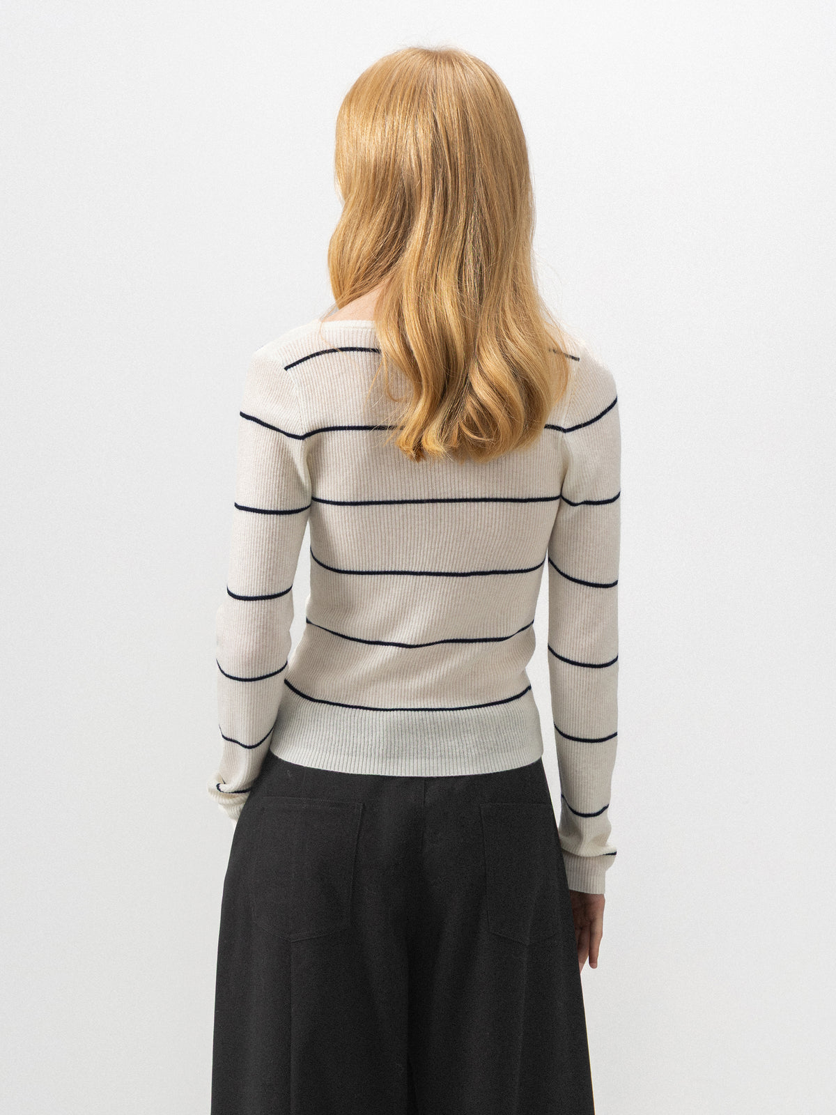 CUBIC Striped Scoop-Neck Fitted Top-6