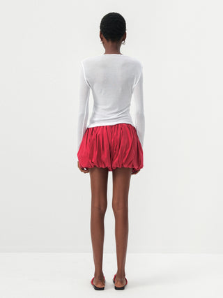 CUBIC Red High-Waisted Balloon Shorts
