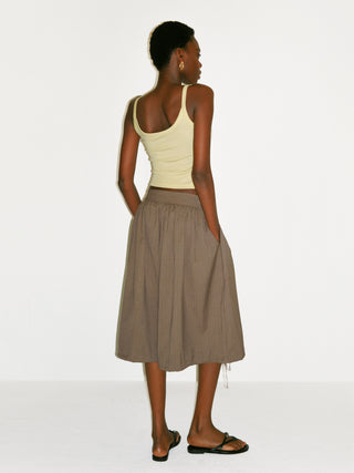 CUBIC Taupe Striped Button-Front Culottes