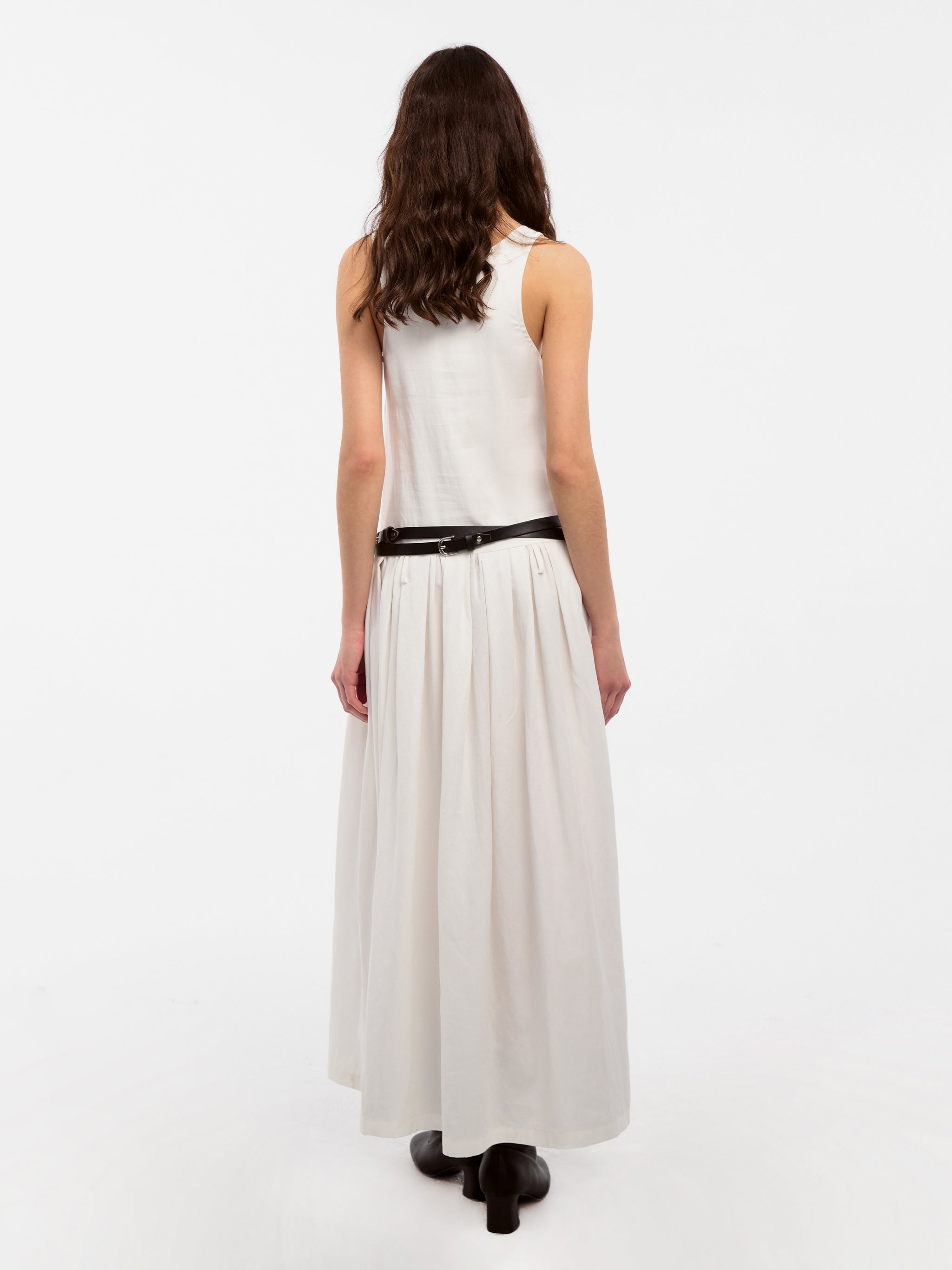 CUBIC Lyocell Solid Color Long Dress-6