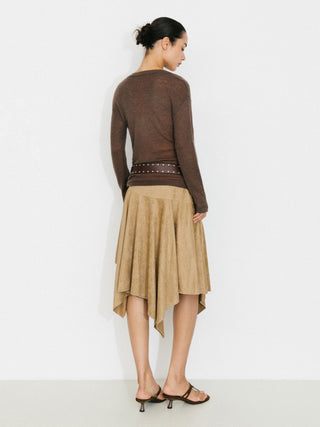 V-Neck Semi-Sheer Loose-Fit Knit Cover-Up