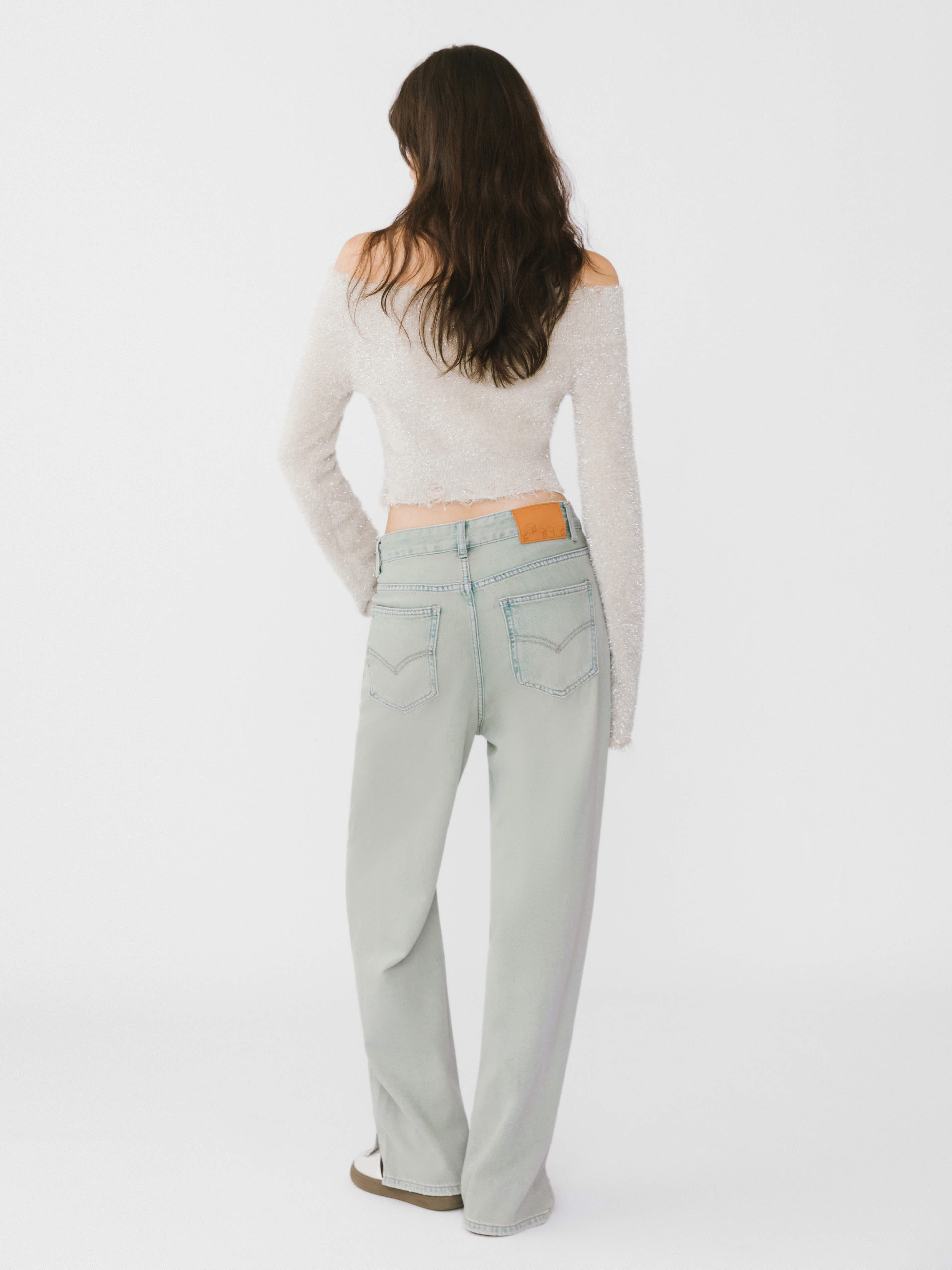 Off-Shoulder Long Sleeve Knit Crop Top-14