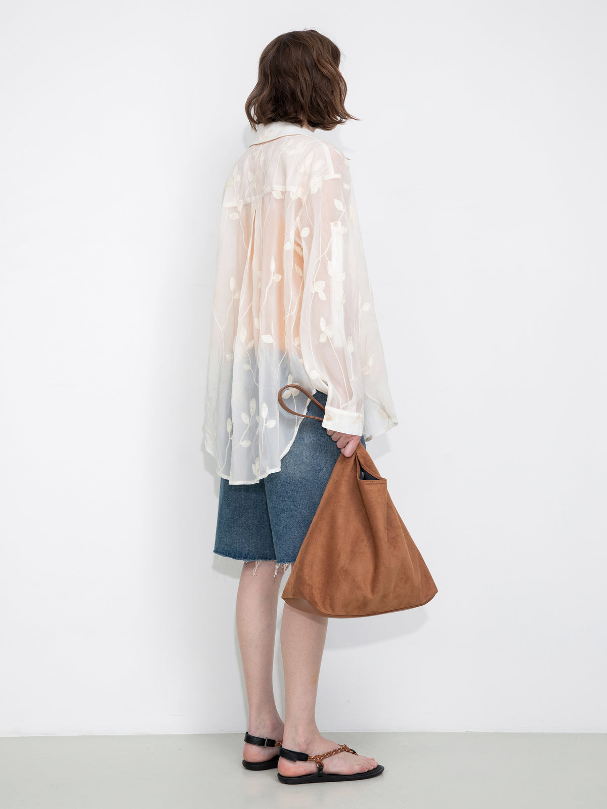 Lightweight Ice Silk Embroidered Sheer Shirt-6