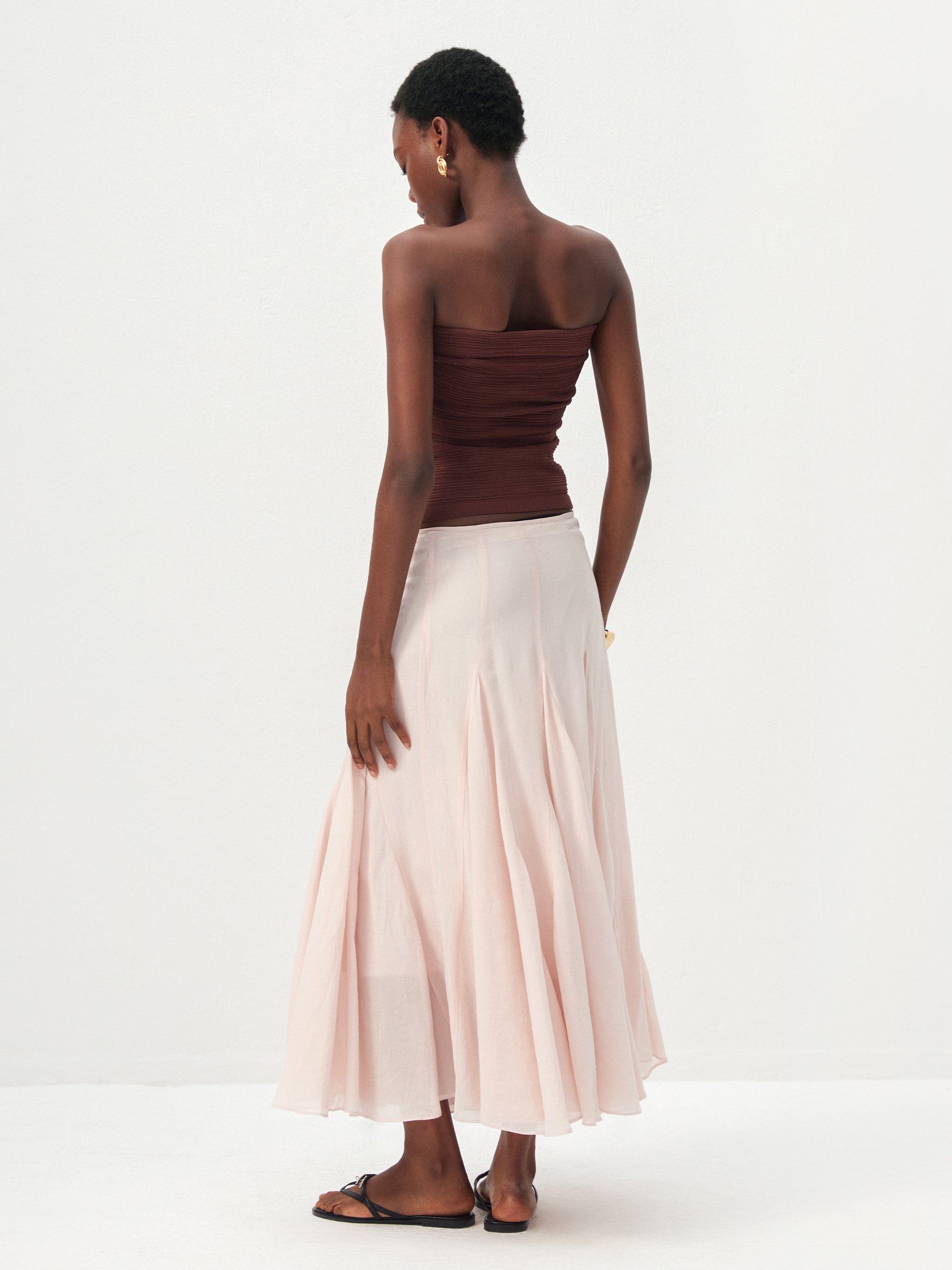 CUBIC Lyocell Flowy Midi Skirt-6