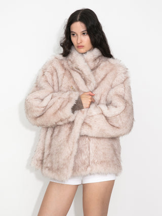 Oversized Faux Fur Hybrid Coat