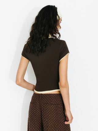 C by CUBIC Cropped Slim-Fit Sweetheart Neck T-Shirt