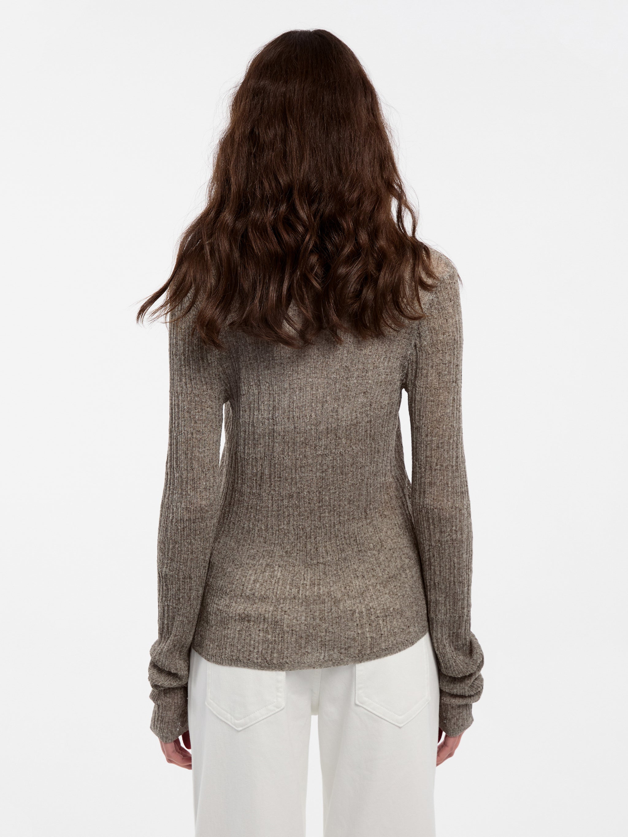 CUBIC Linen Collared Long-Sleeved Knit Sweater-6