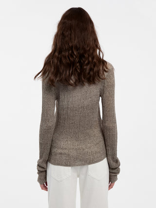 CUBIC Linen Collared Long-Sleeved Knit Sweater