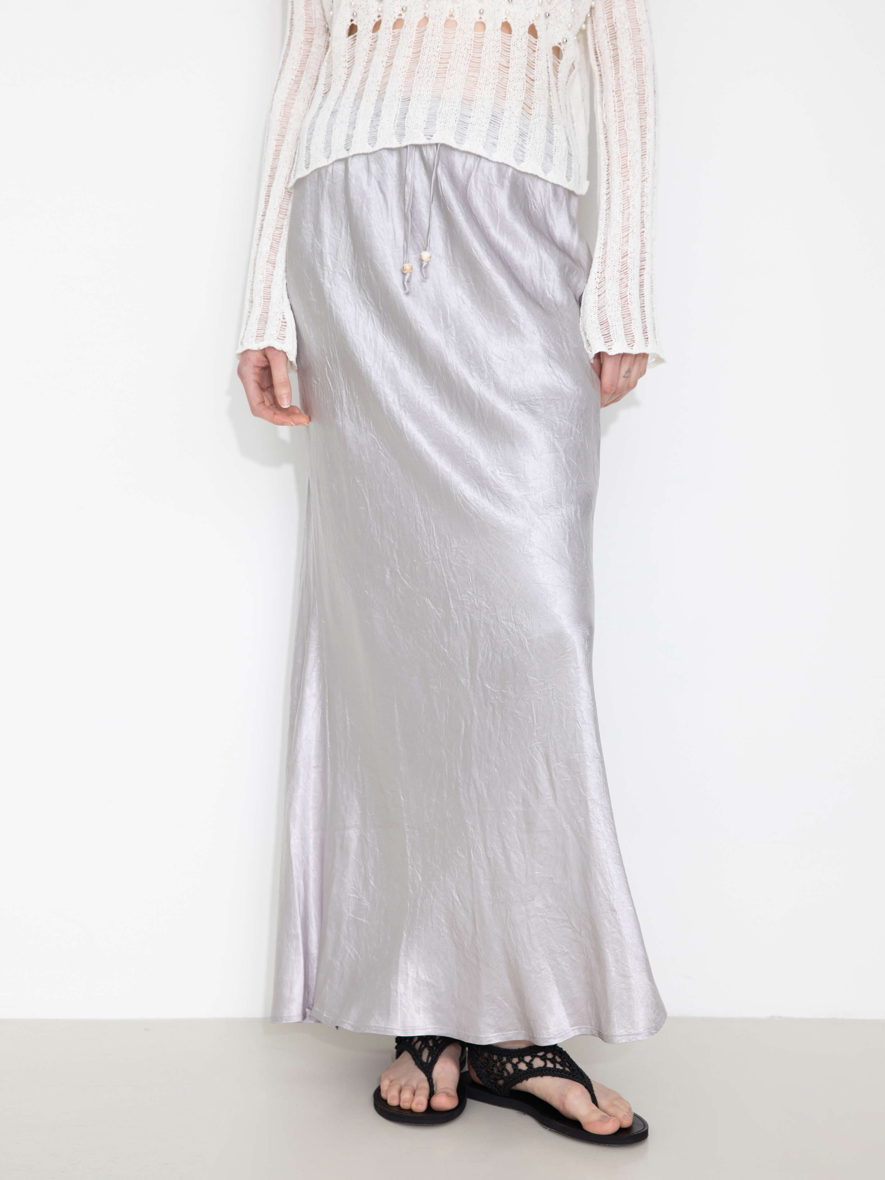 100% Heavyweight Acetate Bias Cut Skirt-2
