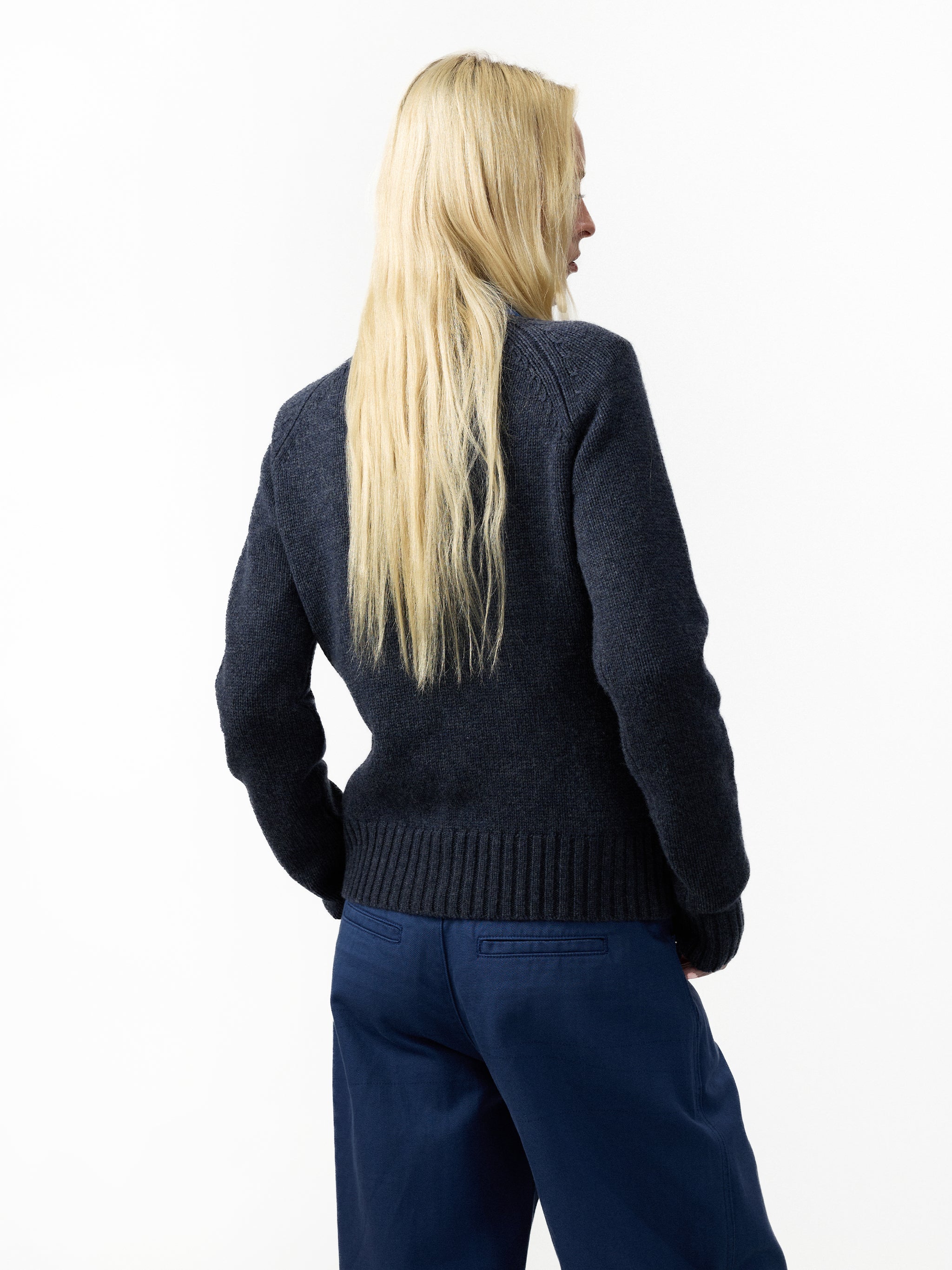 CUBIC 100% Wool Vintage Henley Neck Wool Sweater-6