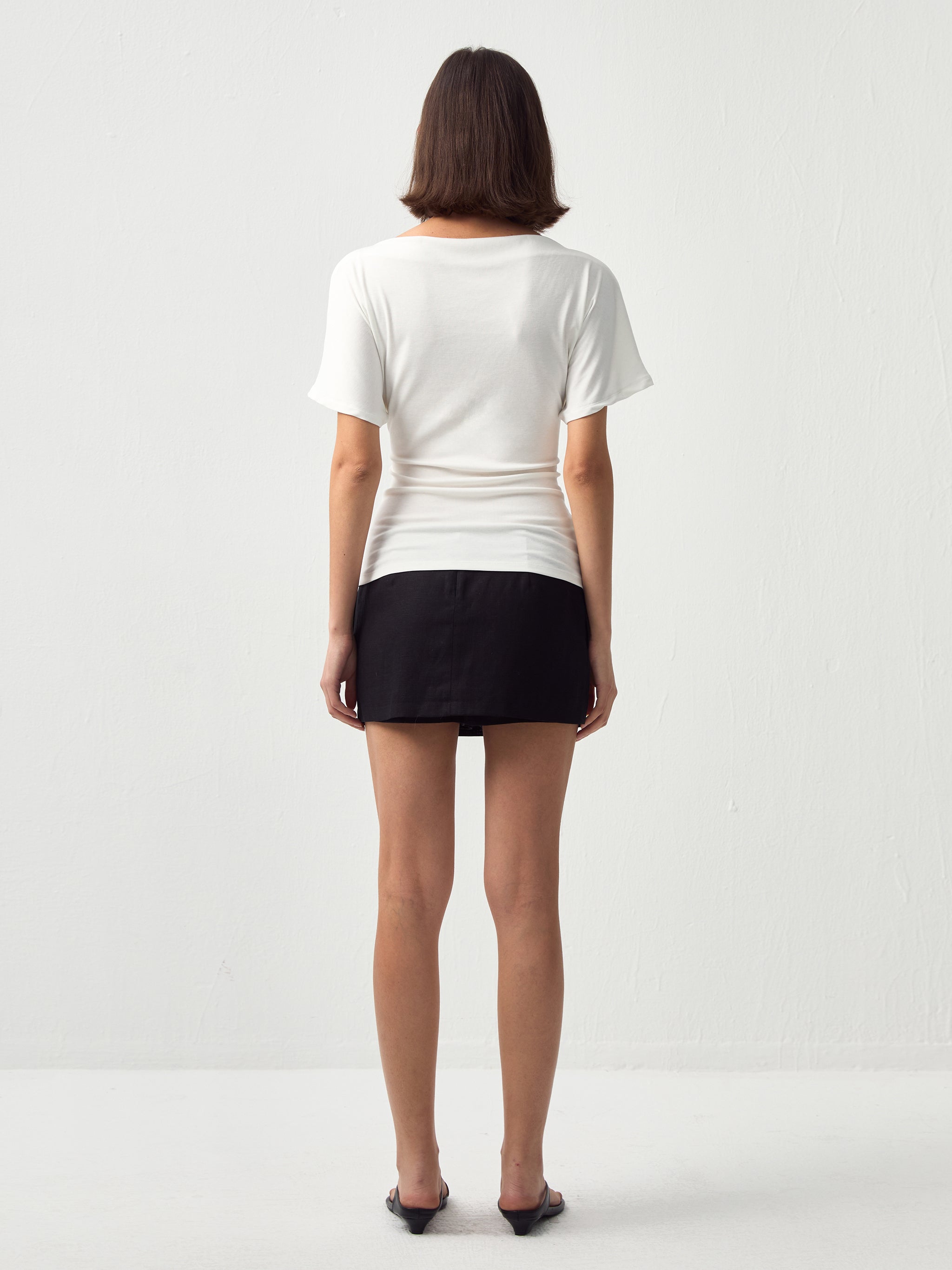 CUBIC Lyocell Blend Off-Shoulder Fitted Top-5