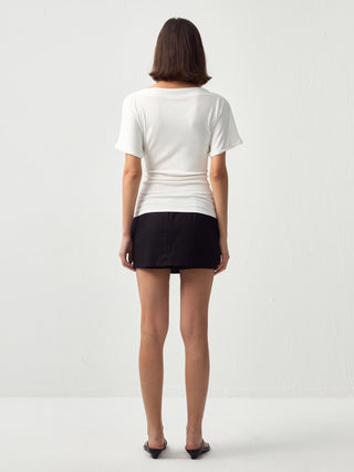 CUBIC Lyocell Blend Off-Shoulder Fitted Top