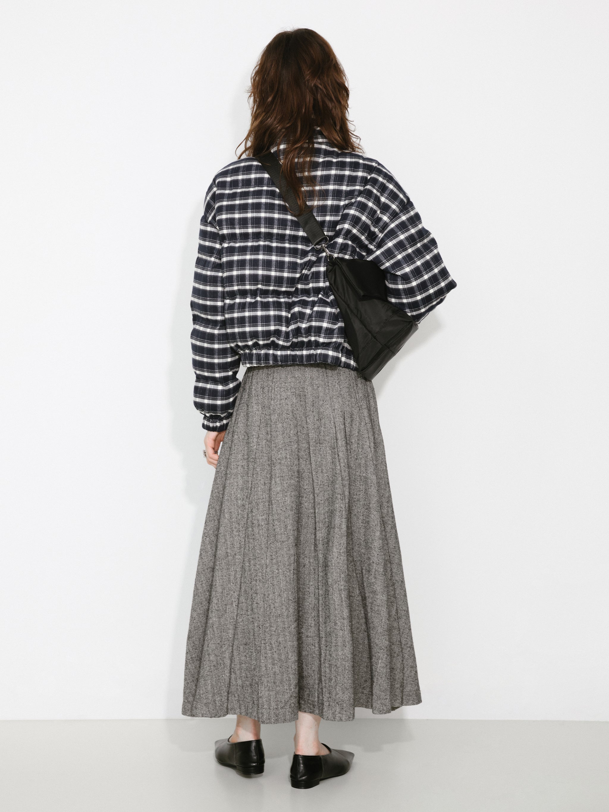 Gray Pleated Maxi Skirt-6