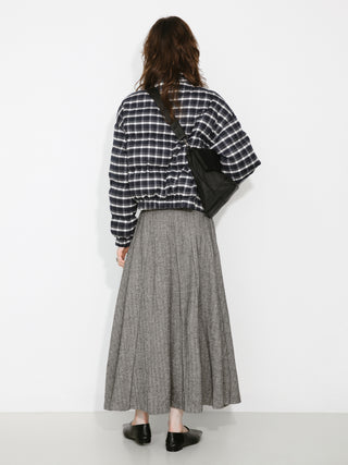 Gray Pleated Maxi Skirt