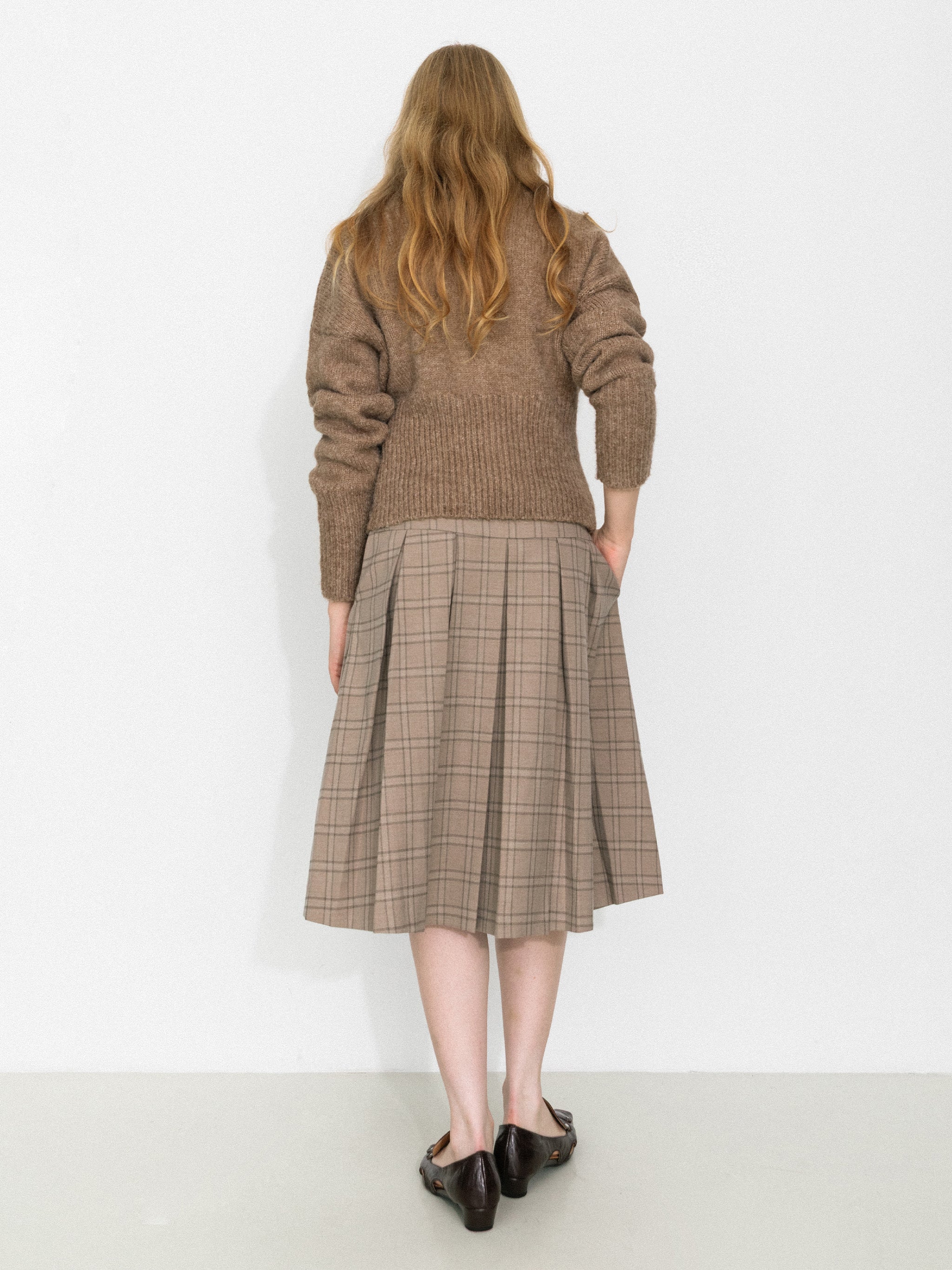 Classic Checked A-Line Pleated Mini Skirt-6