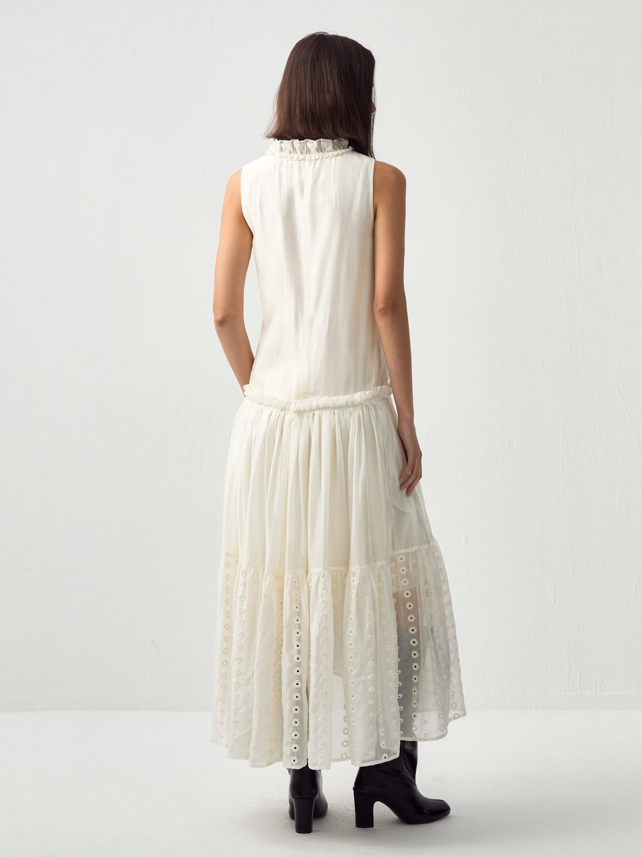 CUBIC Lace Drawstring Maxi Dress-6