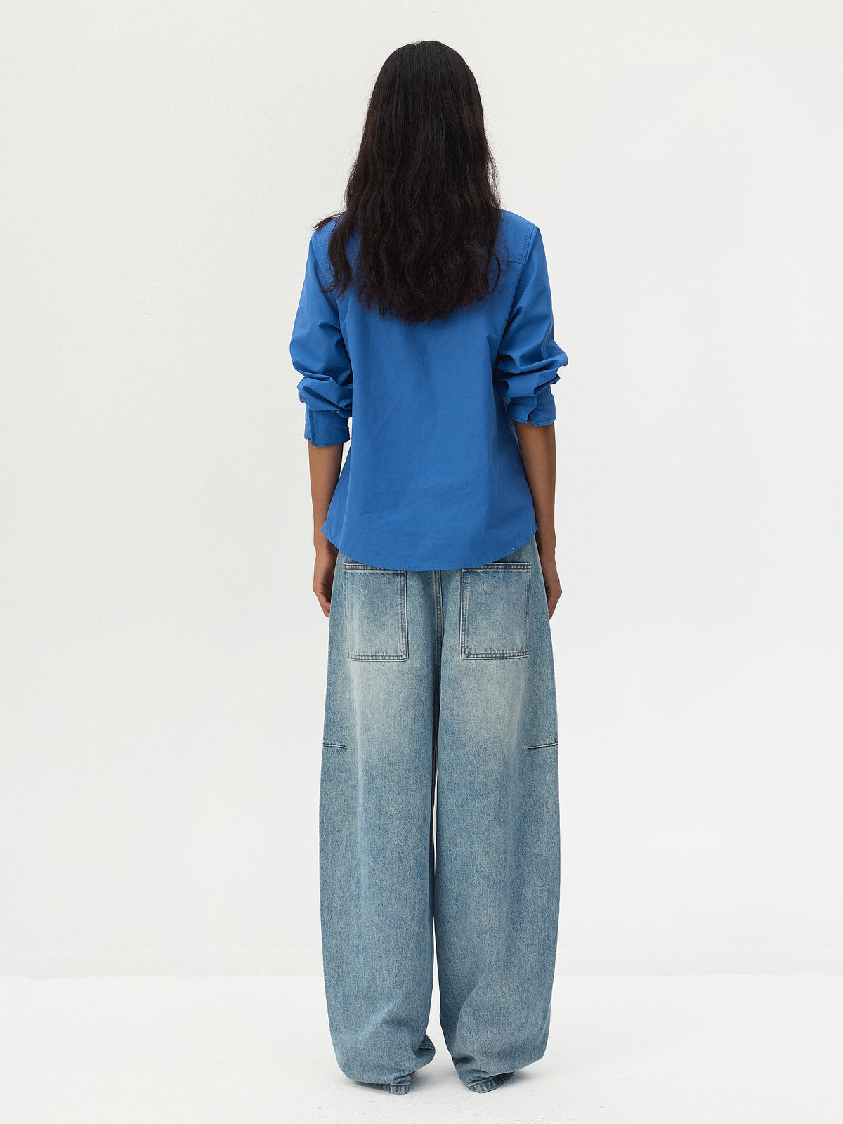 CUBIC Panelled Barrel-Leg Jeans-5