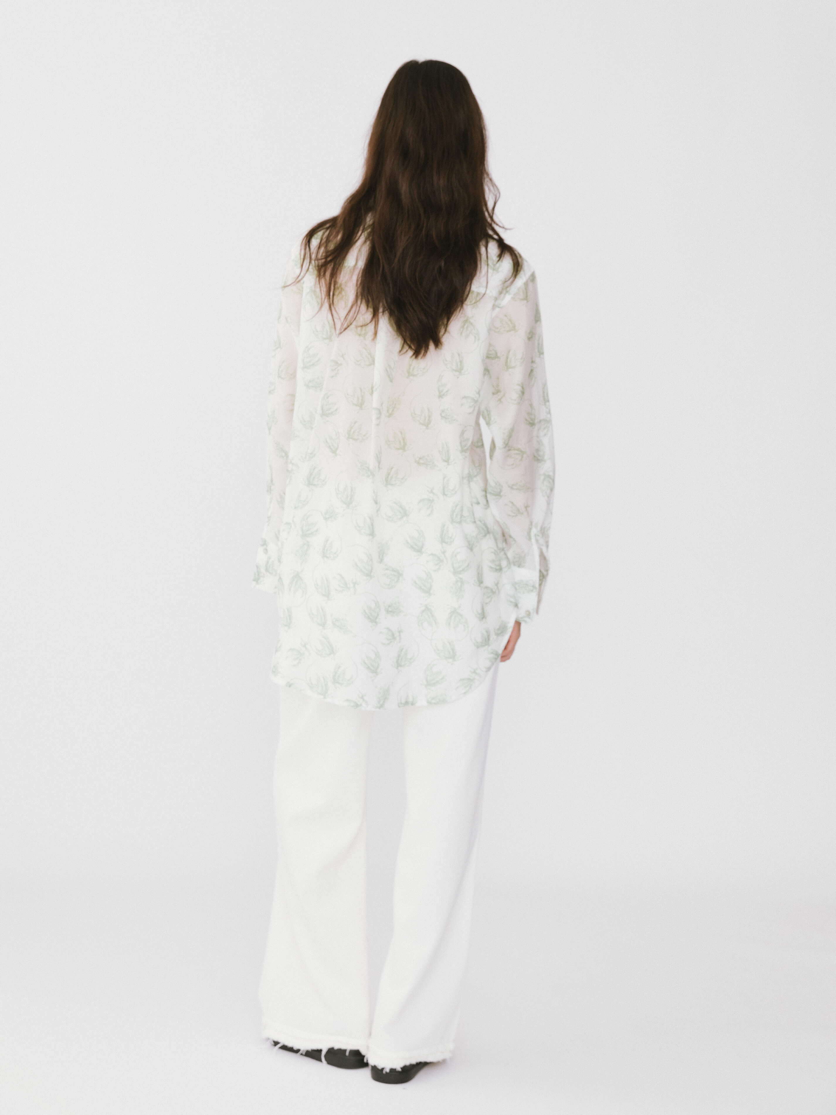 Loose Printed Sheer Shirt-14
