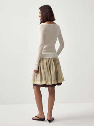 CUBIC Chic Lyocell Tiered Flare Skirt(Pre order: 30 days)
