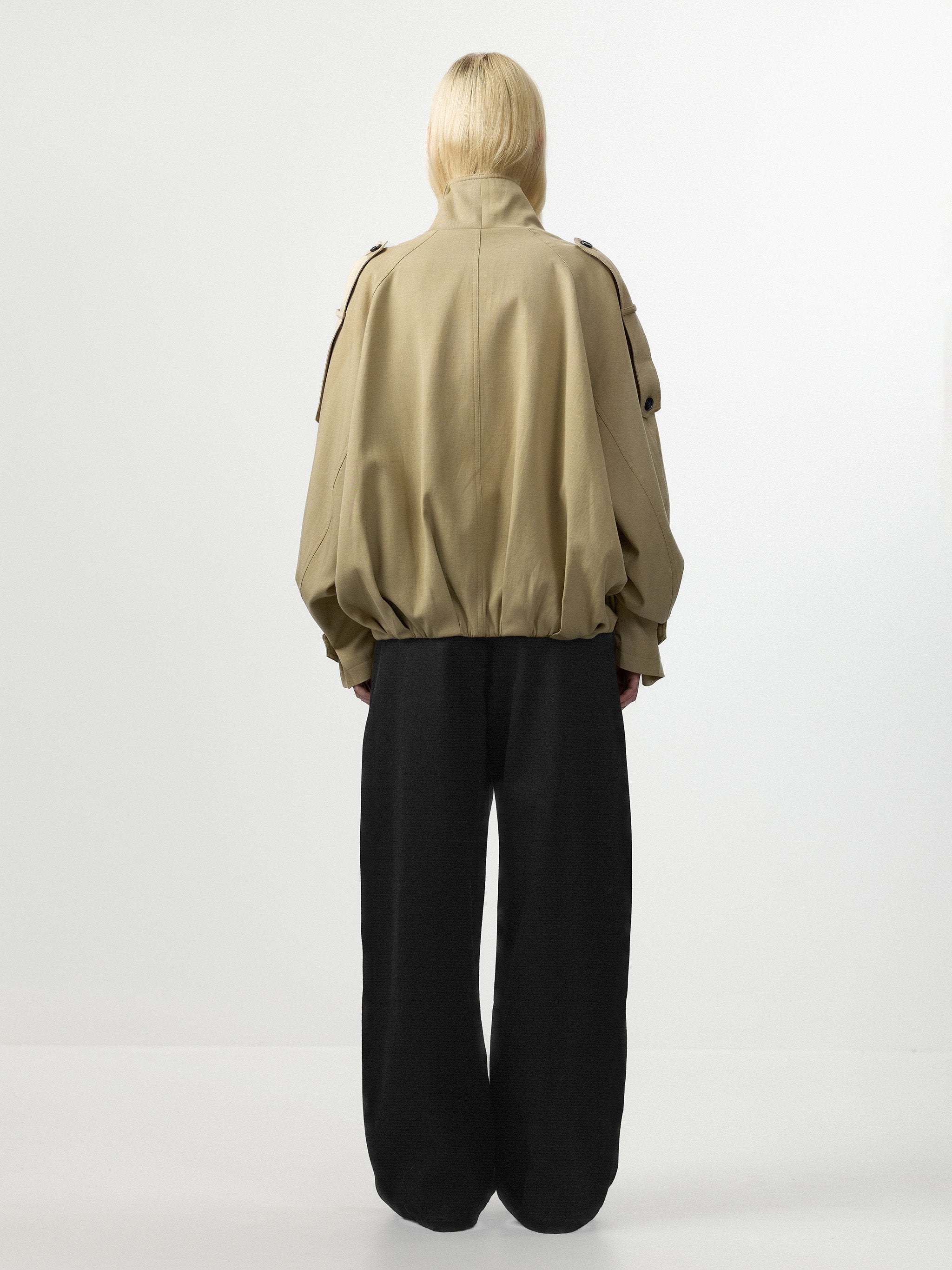CUBIC Draped Collar Wrap Oversized Coat-6