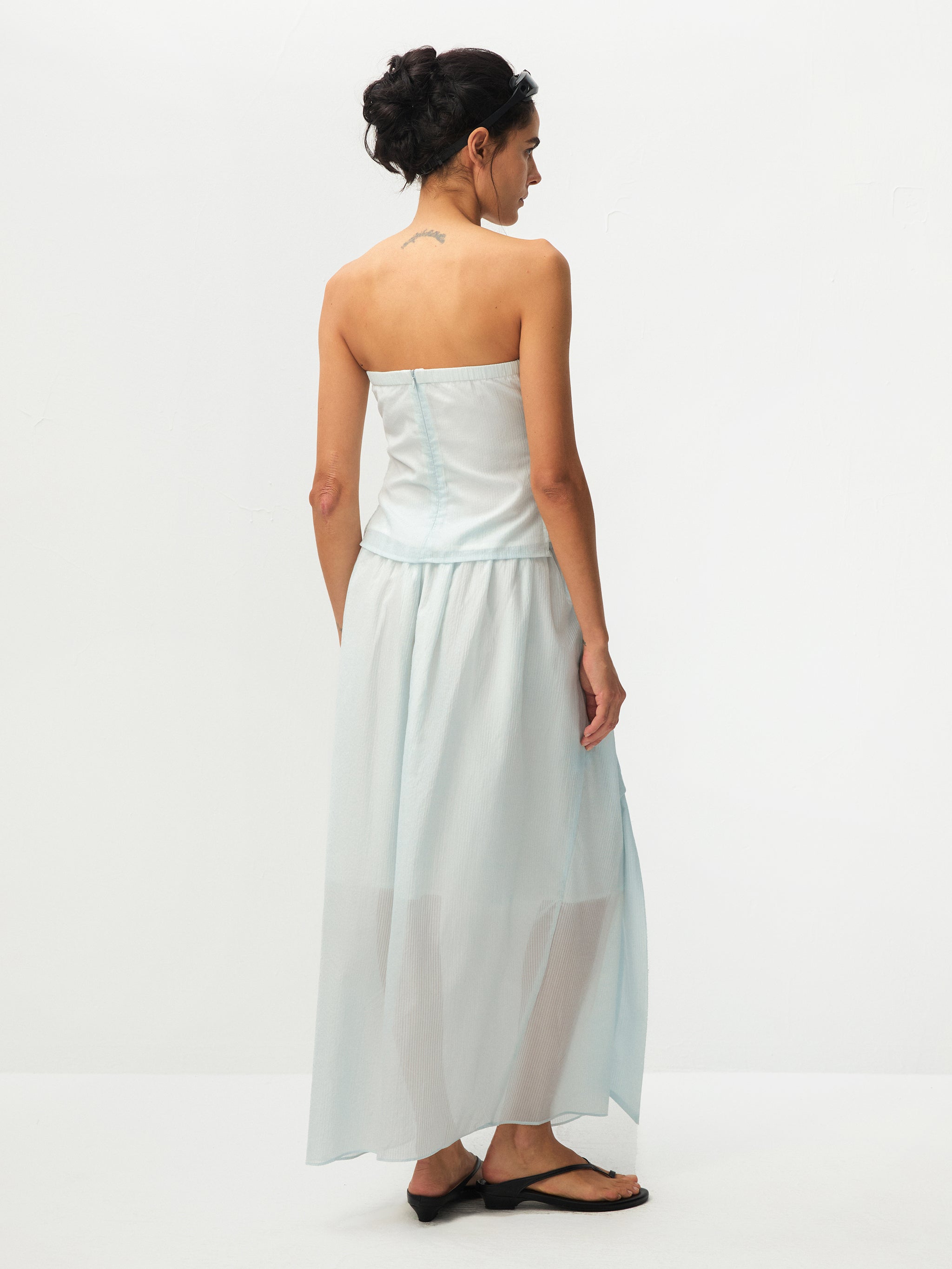 CUBIC Recycled Viscose Blend Strapless Maxi Skirt Set-6