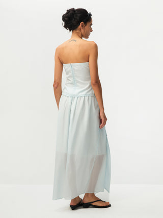 CUBIC Recycled Viscose Blend Strapless Maxi Skirt Set