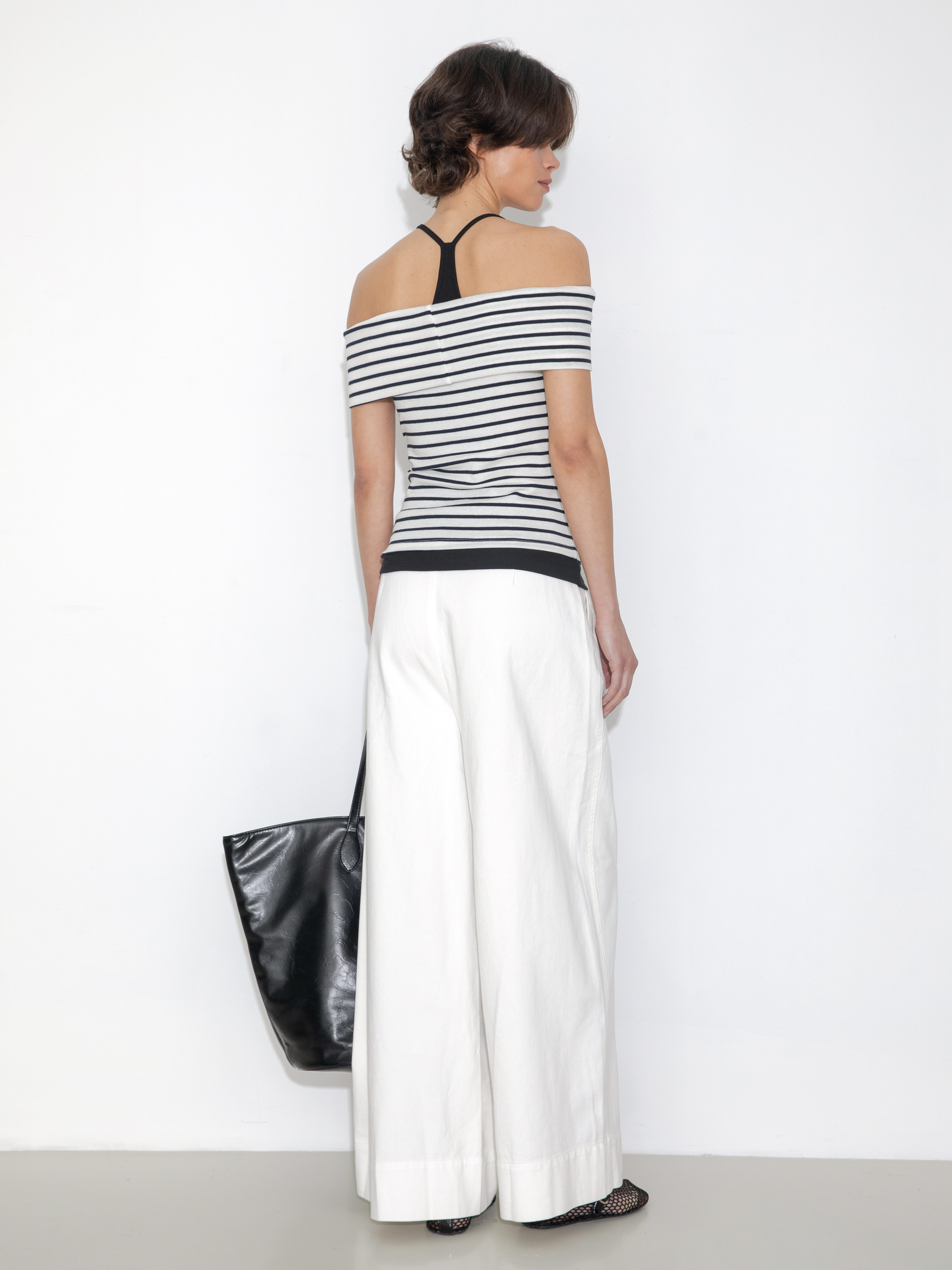 Striped Off-Shoulder Short-Sleeve Top-6