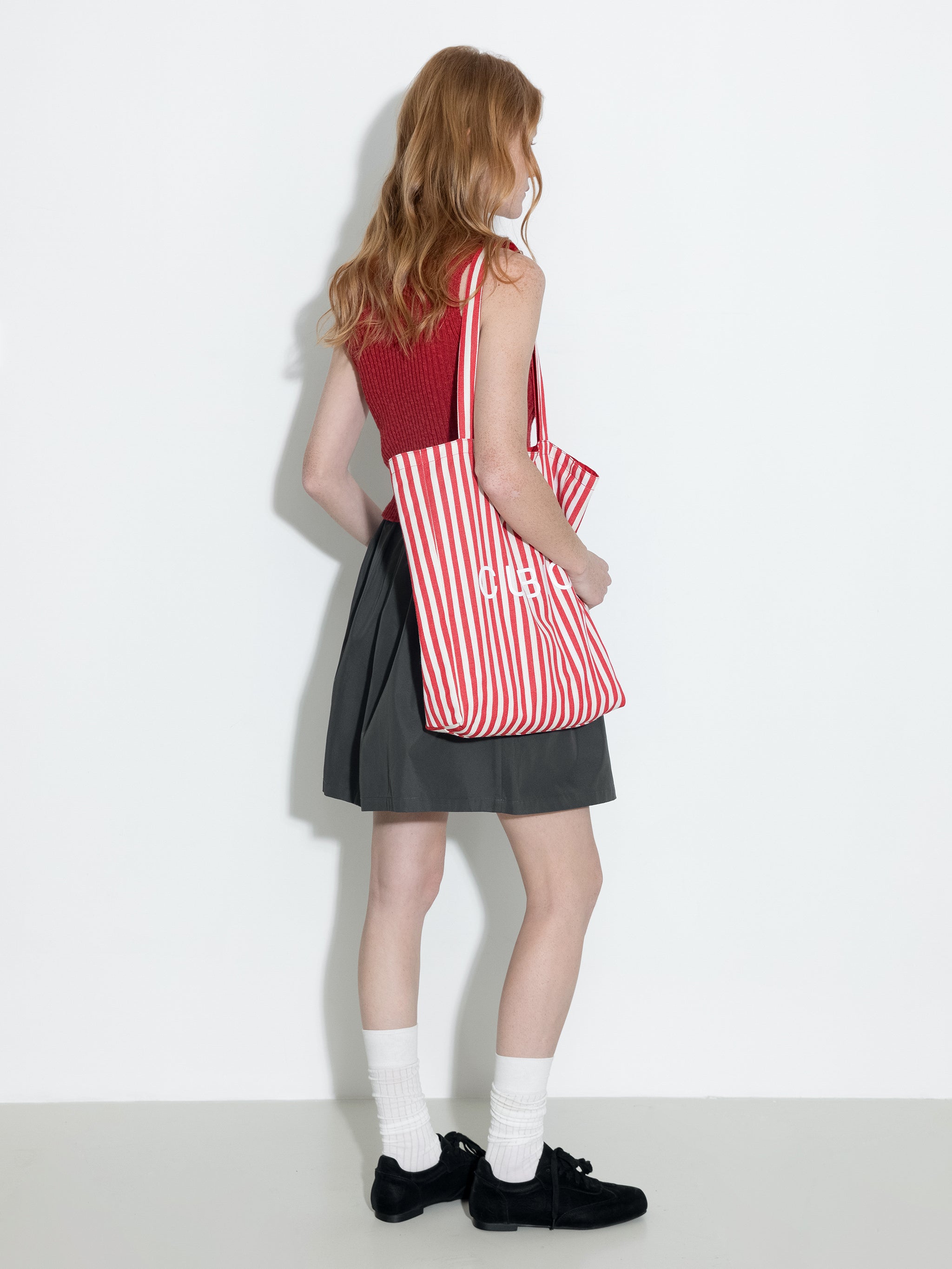 A-line Skirt with Cotton blend-7
