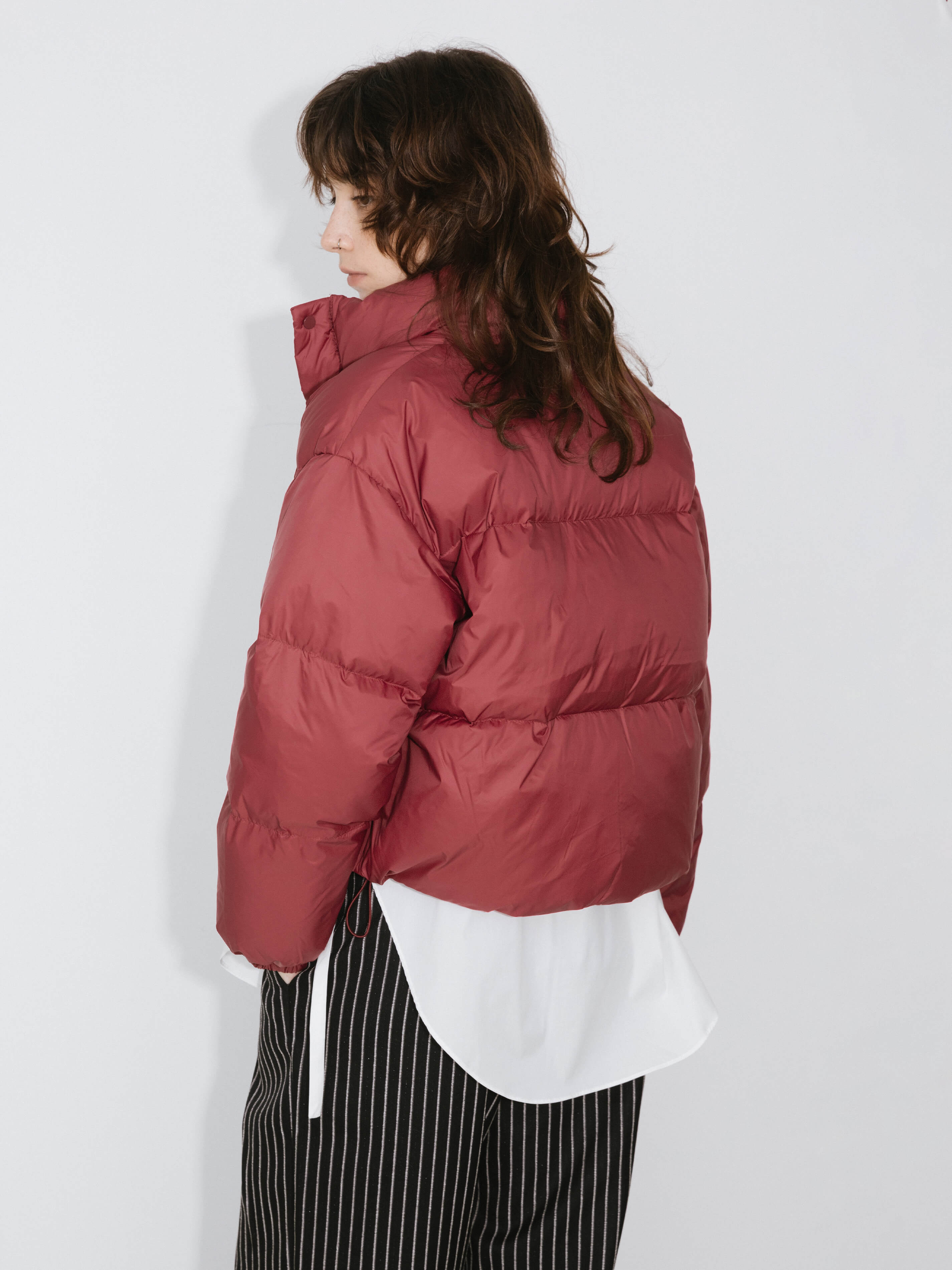 Cropped High Neck Down Coat-7