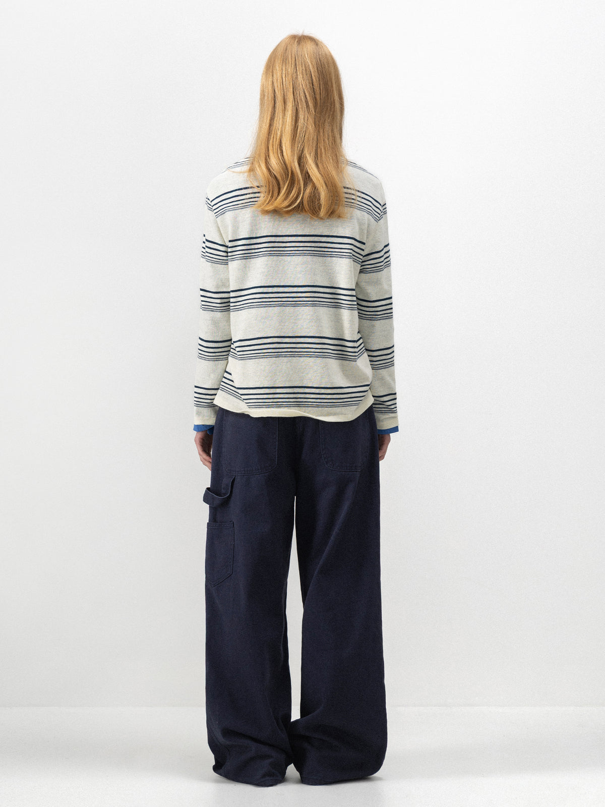 CUBIC Relaxed Striped Slub Cotton Top-6