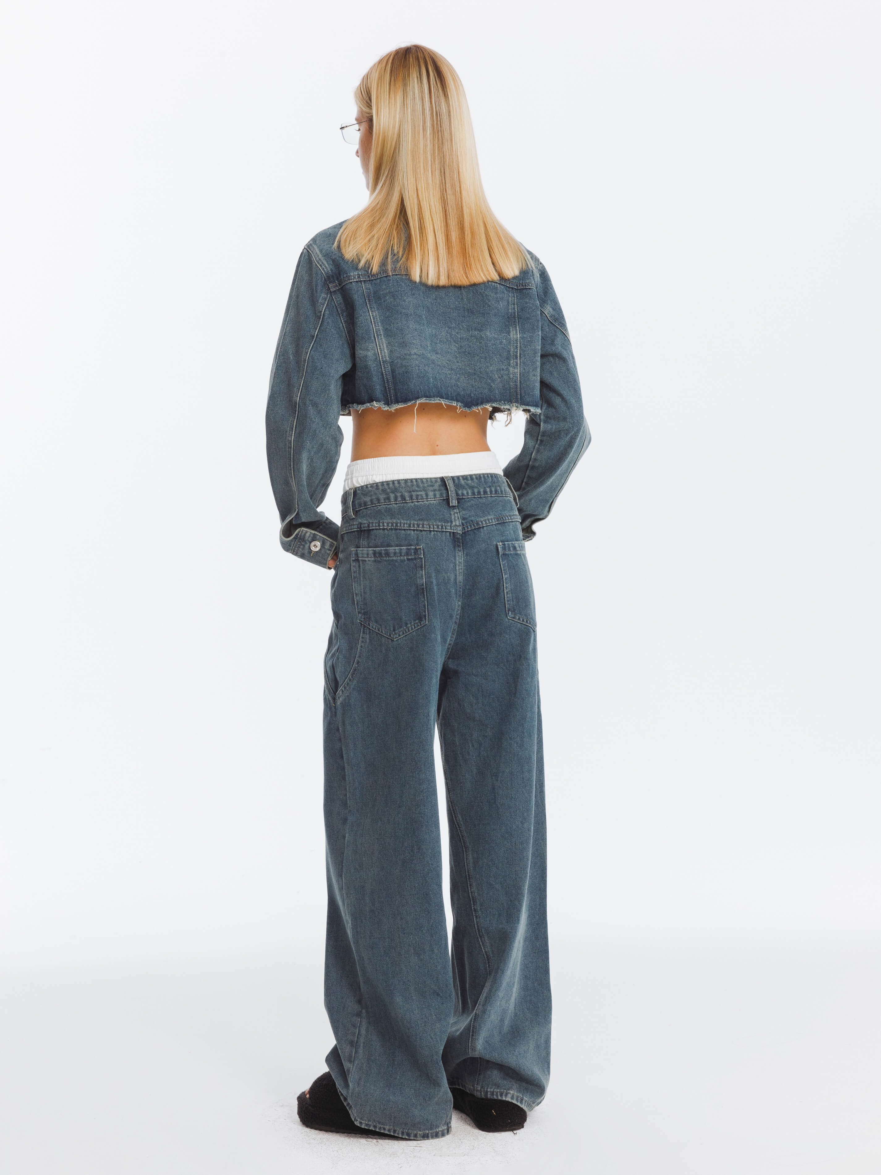 Cutaway Loose Straight Jeans-7