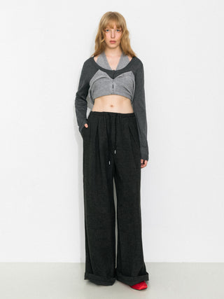 Minimal Color-Block Halter Two-Piece Top