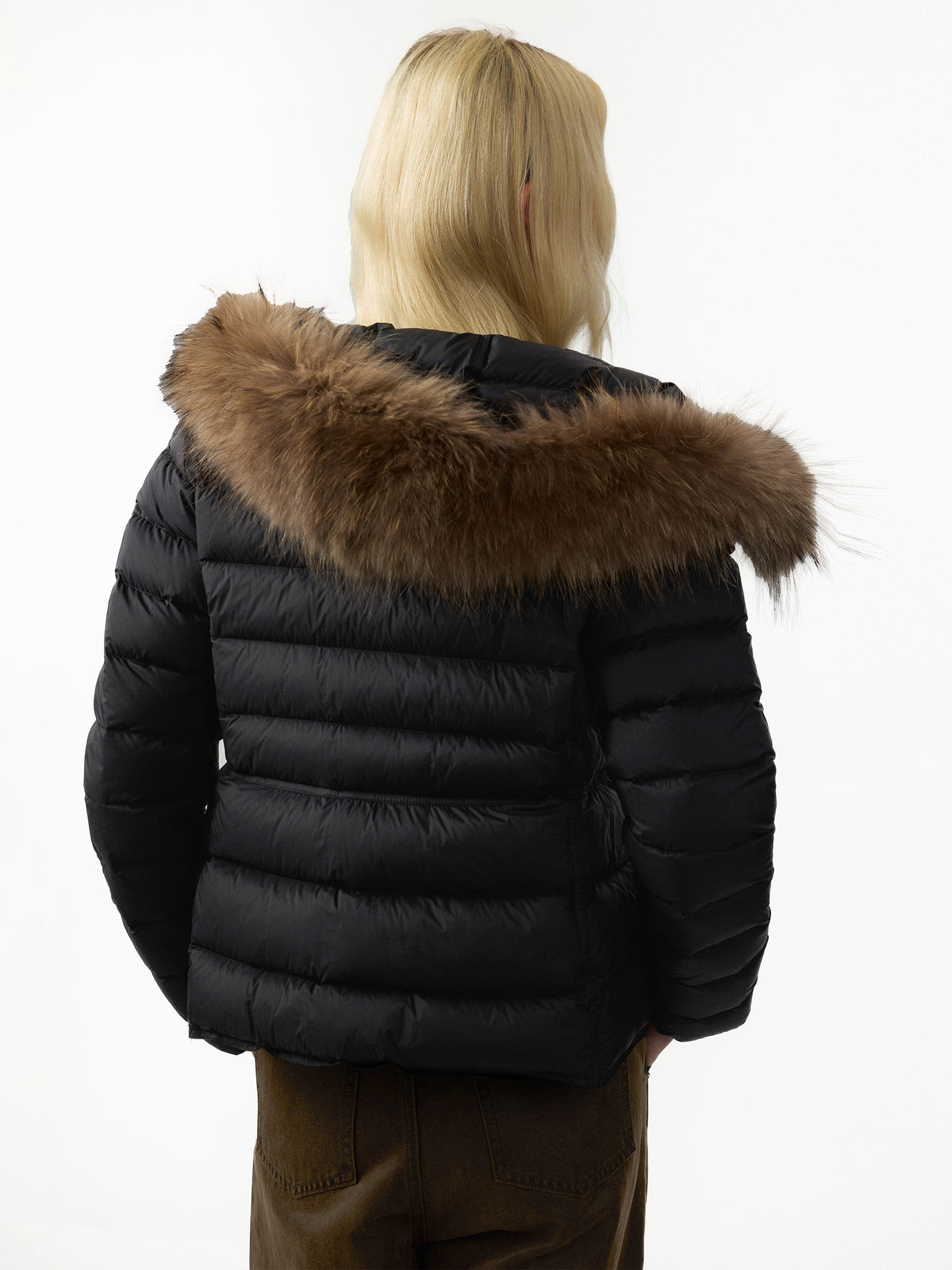 CUBIC Detachable Fur‑Trim Short Puffer Jacket-6