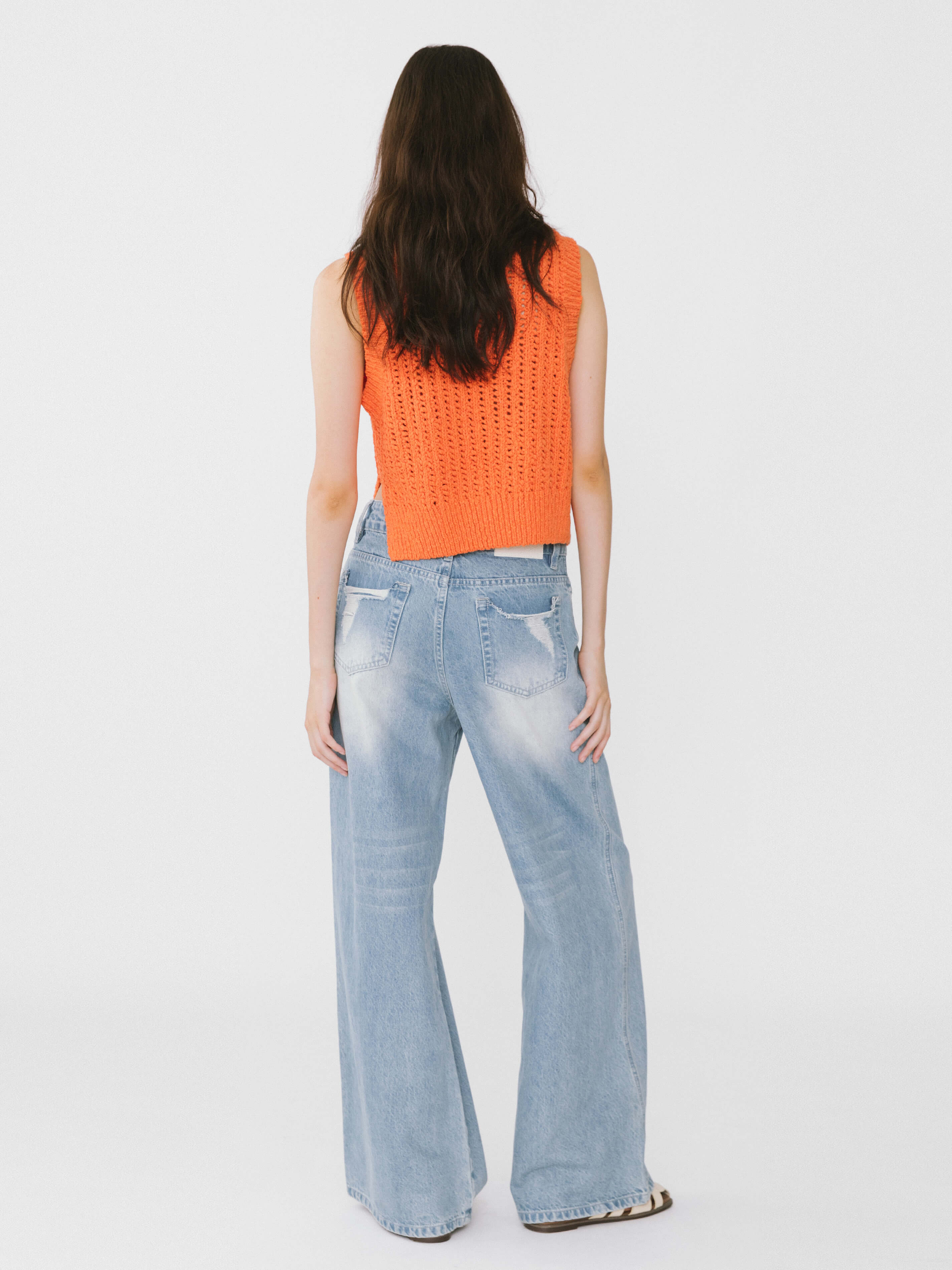 Cropped Asymmetric Knit Vest-6