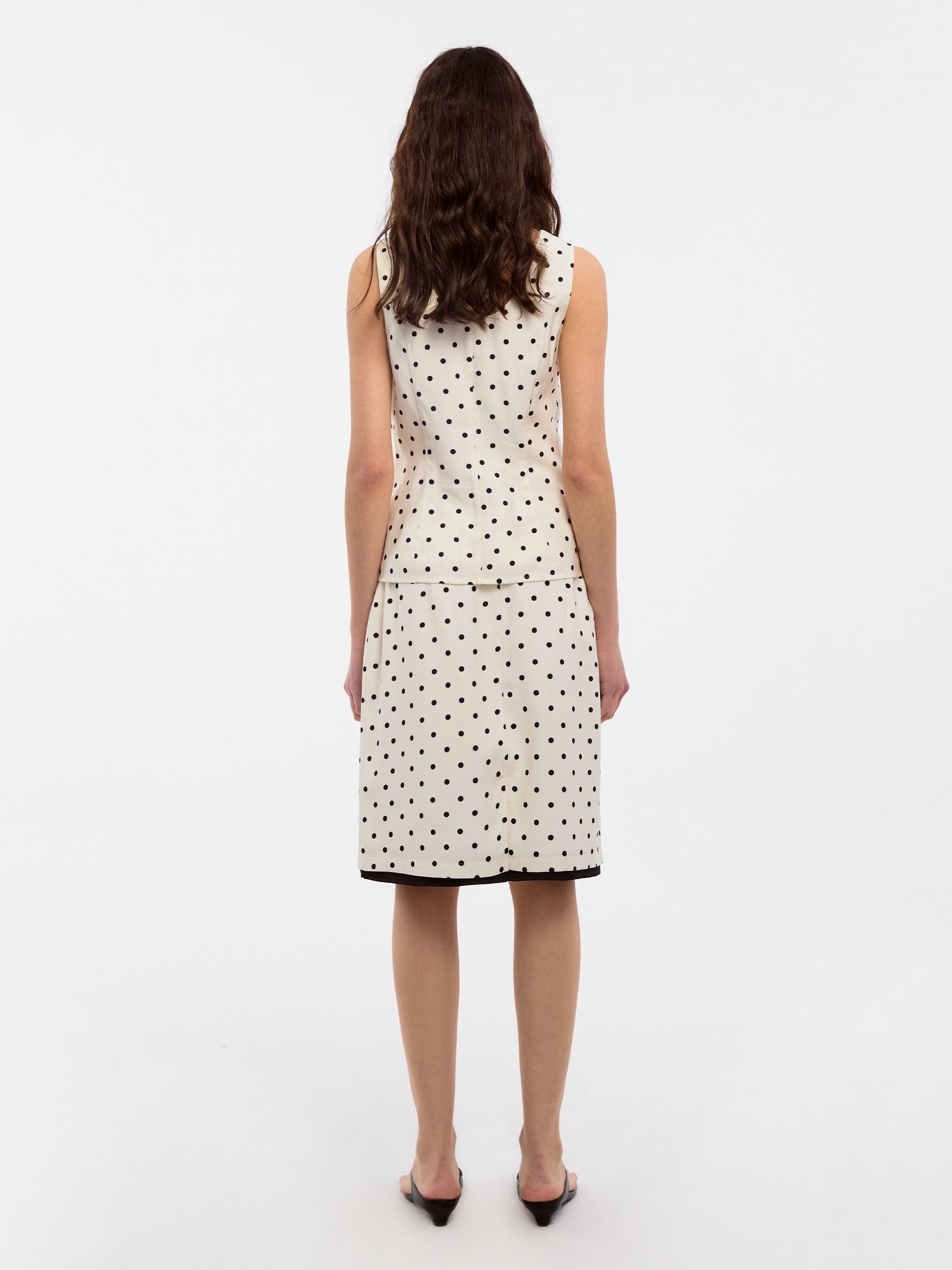 CUBIC Polka Dot V-Neck Top-6