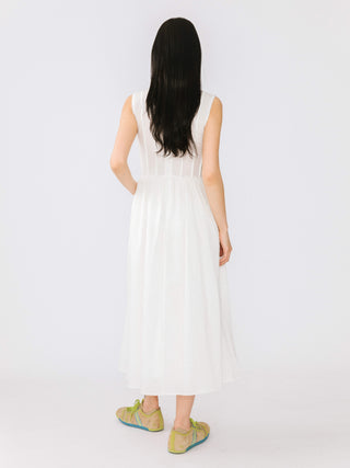 Pure Cotton Sleeveless White Dress
