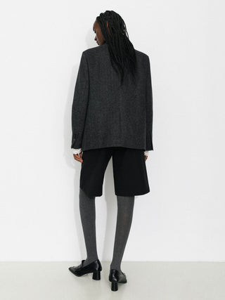 Classic Wool-Blend Tailored Down Coat