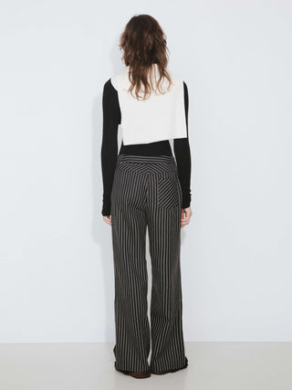 Retro Striped Straight Trousers